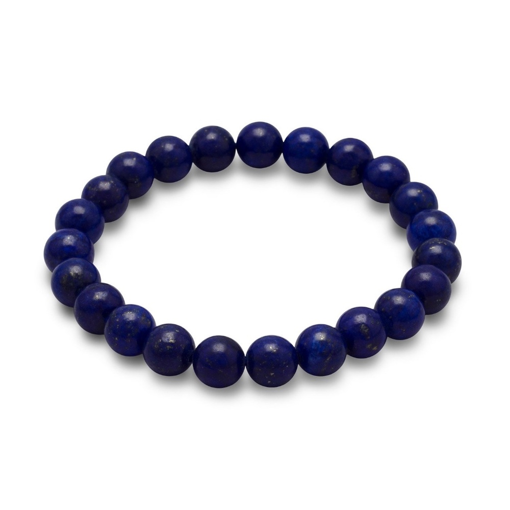 NEW! 8mm Genuine Lapis Bead stretch bracelet.